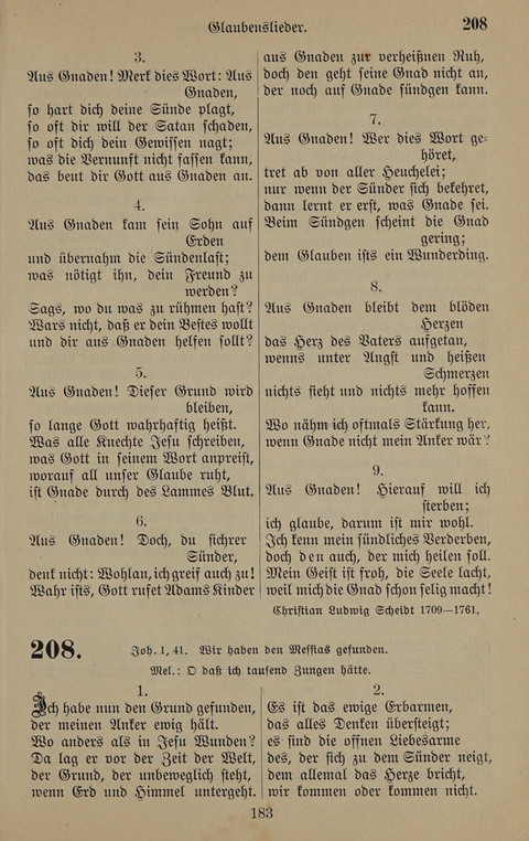 Gesangbuch: zum gottesdienstlichen und häuslichen Gebrauch in Evangelischen Mennoniten-Gemeinden (3rd ed.) page 183