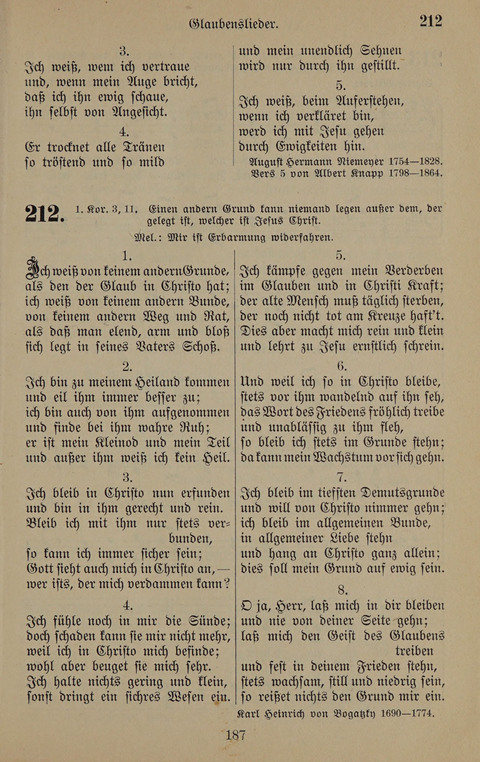 Gesangbuch: zum gottesdienstlichen und häuslichen Gebrauch in Evangelischen Mennoniten-Gemeinden (3rd ed.) page 187