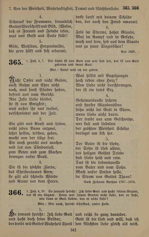 Gesangbuch: zum gottesdienstlichen und häuslichen Gebrauch in Evangelischen Mennoniten-Gemeinden (3rd ed.) page 341
