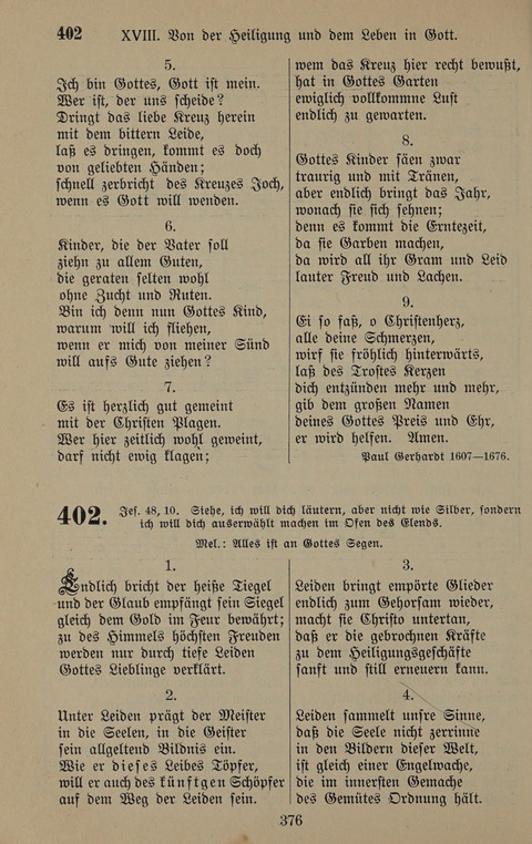 Gesangbuch: zum gottesdienstlichen und häuslichen Gebrauch in Evangelischen Mennoniten-Gemeinden (3rd ed.) page 376