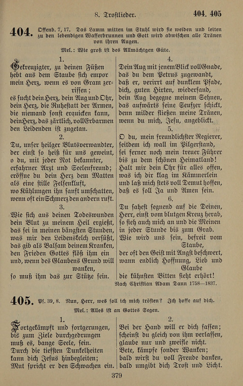 Gesangbuch: zum gottesdienstlichen und häuslichen Gebrauch in Evangelischen Mennoniten-Gemeinden (3rd ed.) page 379