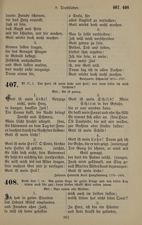Gesangbuch: zum gottesdienstlichen und häuslichen Gebrauch in Evangelischen Mennoniten-Gemeinden (3rd ed.) page 381