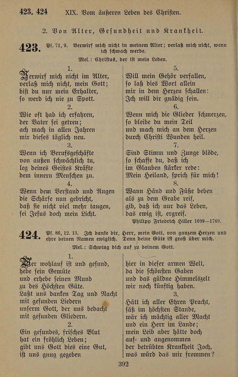 Gesangbuch: zum gottesdienstlichen und häuslichen Gebrauch in Evangelischen Mennoniten-Gemeinden (3rd ed.) page 392