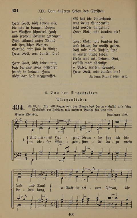 Gesangbuch: zum gottesdienstlichen und häuslichen Gebrauch in Evangelischen Mennoniten-Gemeinden (3rd ed.) page 400