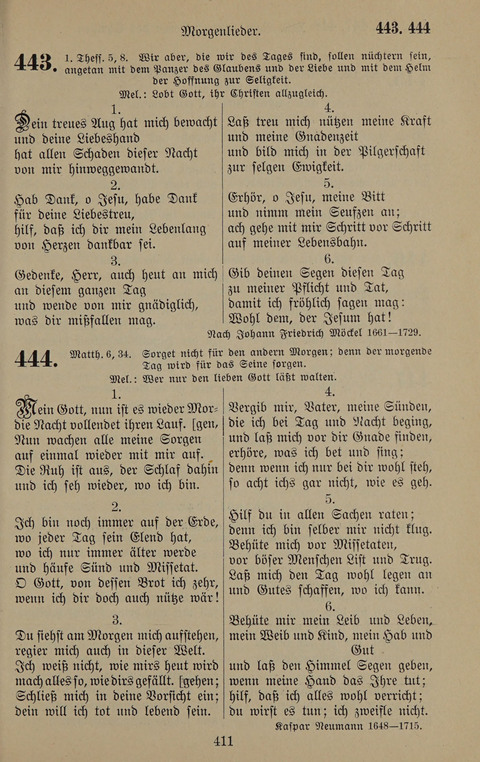 Gesangbuch: zum gottesdienstlichen und häuslichen Gebrauch in Evangelischen Mennoniten-Gemeinden (3rd ed.) page 411