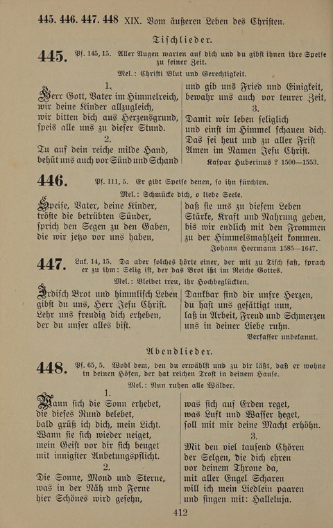 Gesangbuch: zum gottesdienstlichen und häuslichen Gebrauch in Evangelischen Mennoniten-Gemeinden (3rd ed.) page 412