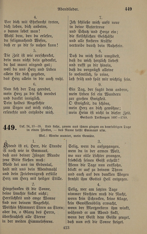 Gesangbuch: zum gottesdienstlichen und häuslichen Gebrauch in Evangelischen Mennoniten-Gemeinden (3rd ed.) page 413