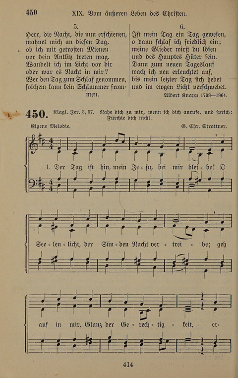 Gesangbuch: zum gottesdienstlichen und häuslichen Gebrauch in Evangelischen Mennoniten-Gemeinden (3rd ed.) page 414