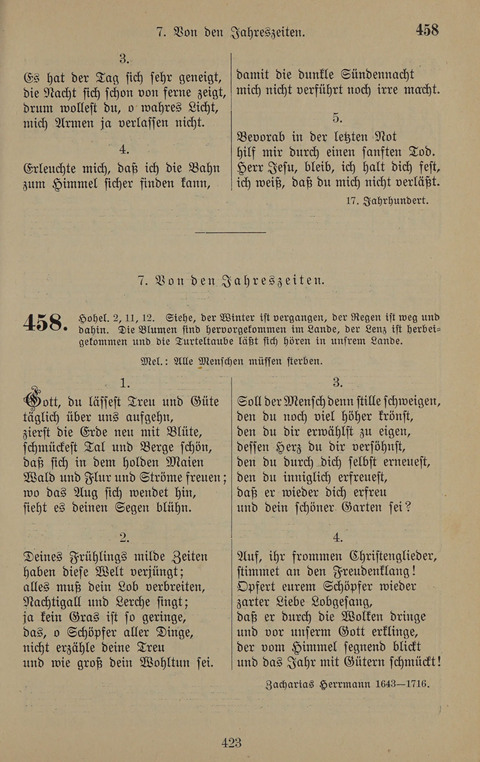 Gesangbuch: zum gottesdienstlichen und häuslichen Gebrauch in Evangelischen Mennoniten-Gemeinden (3rd ed.) page 423