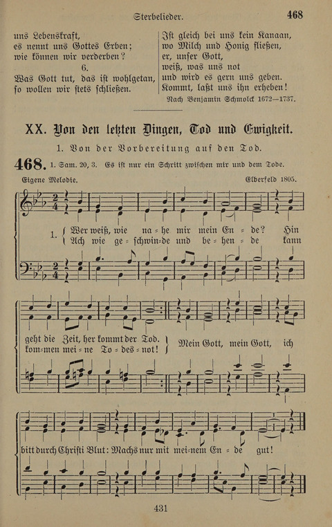 Gesangbuch: zum gottesdienstlichen und häuslichen Gebrauch in Evangelischen Mennoniten-Gemeinden (3rd ed.) page 431