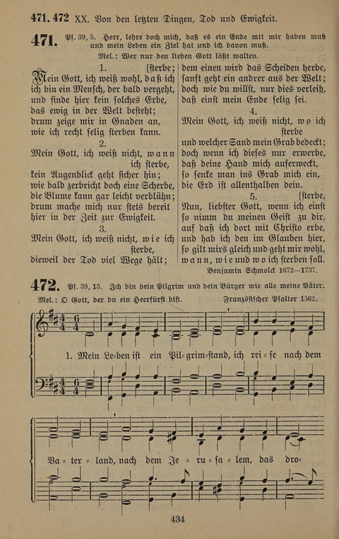 Gesangbuch: zum gottesdienstlichen und häuslichen Gebrauch in Evangelischen Mennoniten-Gemeinden (3rd ed.) page 434
