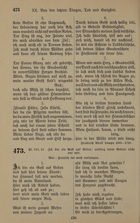 Gesangbuch: zum gottesdienstlichen und häuslichen Gebrauch in Evangelischen Mennoniten-Gemeinden (3rd ed.) page 436