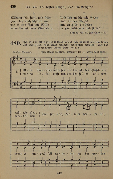 Gesangbuch: zum gottesdienstlichen und häuslichen Gebrauch in Evangelischen Mennoniten-Gemeinden (3rd ed.) page 442