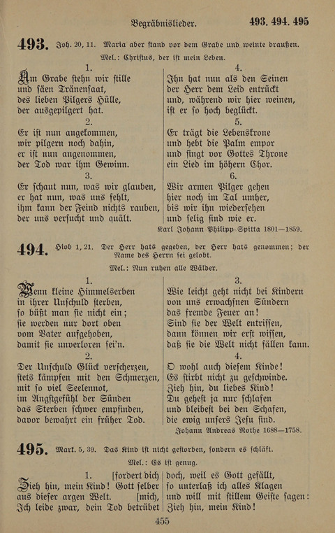 Gesangbuch: zum gottesdienstlichen und häuslichen Gebrauch in Evangelischen Mennoniten-Gemeinden (3rd ed.) page 455