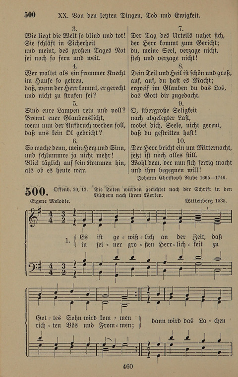 Gesangbuch: zum gottesdienstlichen und häuslichen Gebrauch in Evangelischen Mennoniten-Gemeinden (3rd ed.) page 460