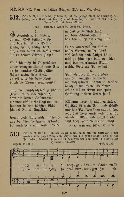 Gesangbuch: zum gottesdienstlichen und häuslichen Gebrauch in Evangelischen Mennoniten-Gemeinden (3rd ed.) page 472