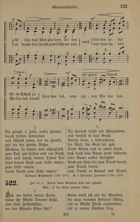 Gesangbuch: zum gottesdienstlichen und häuslichen Gebrauch in Evangelischen Mennoniten-Gemeinden (3rd ed.) page 481