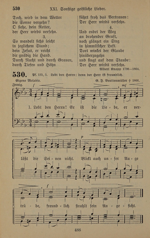 Gesangbuch: zum gottesdienstlichen und häuslichen Gebrauch in Evangelischen Mennoniten-Gemeinden (3rd ed.) page 488