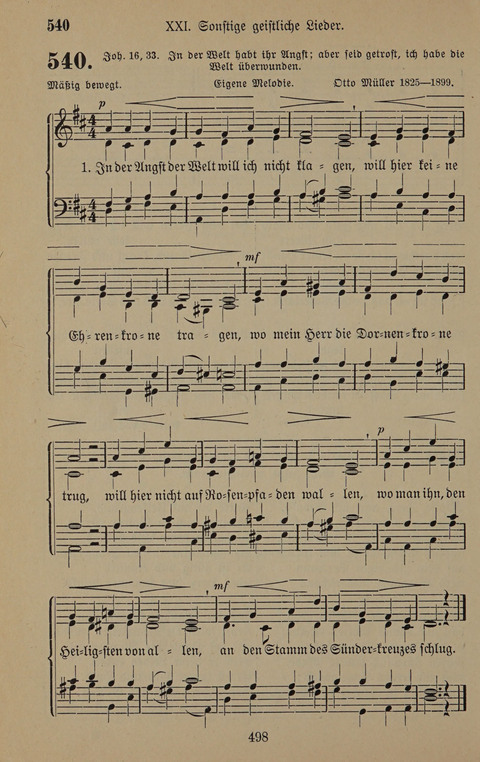Gesangbuch: zum gottesdienstlichen und häuslichen Gebrauch in Evangelischen Mennoniten-Gemeinden (3rd ed.) page 498