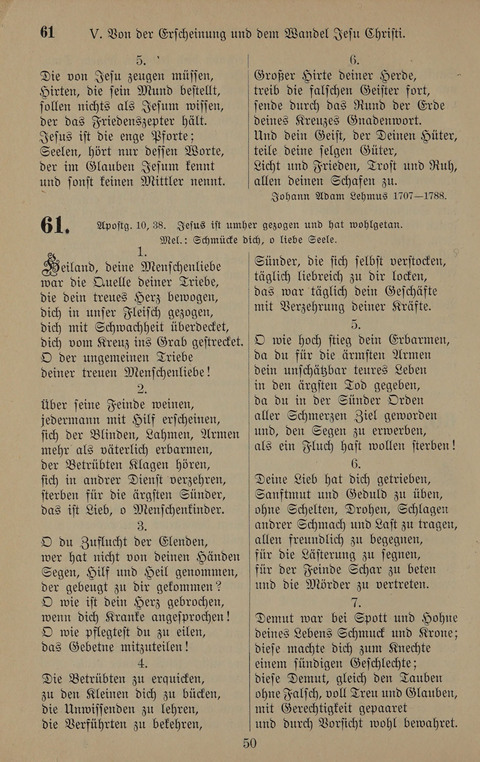Gesangbuch: zum gottesdienstlichen und häuslichen Gebrauch in Evangelischen Mennoniten-Gemeinden (3rd ed.) page 50