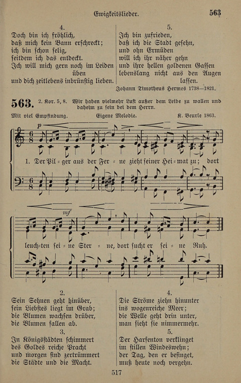 Gesangbuch: zum gottesdienstlichen und häuslichen Gebrauch in Evangelischen Mennoniten-Gemeinden (3rd ed.) page 517