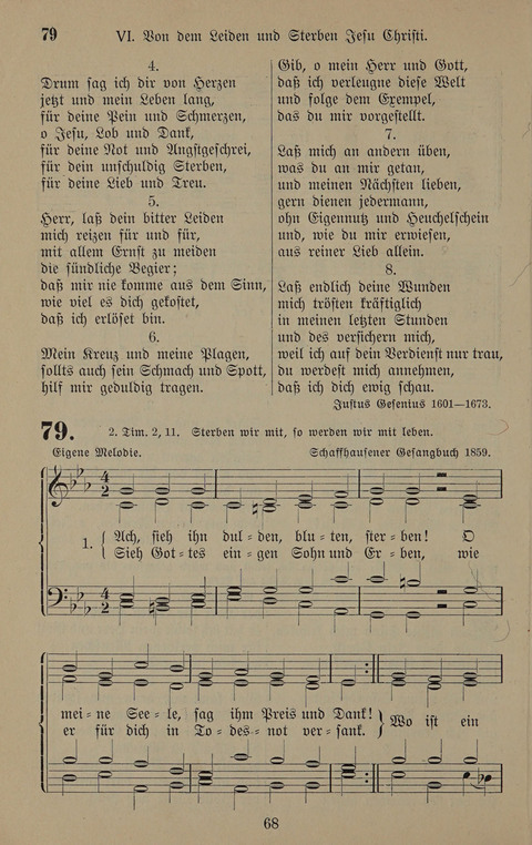 Gesangbuch: zum gottesdienstlichen und häuslichen Gebrauch in Evangelischen Mennoniten-Gemeinden (3rd ed.) page 68