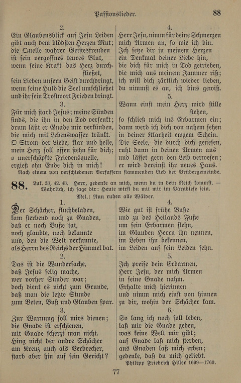 Gesangbuch: zum gottesdienstlichen und häuslichen Gebrauch in Evangelischen Mennoniten-Gemeinden (3rd ed.) page 77