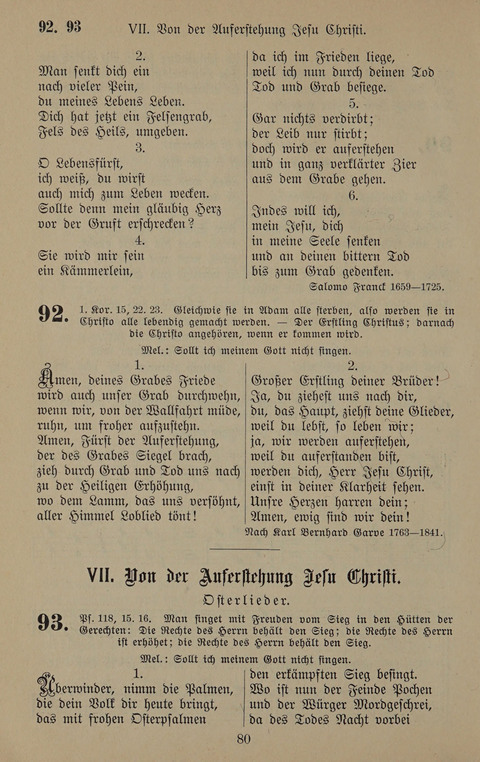 Gesangbuch: zum gottesdienstlichen und häuslichen Gebrauch in Evangelischen Mennoniten-Gemeinden (3rd ed.) page 80