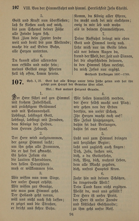 Gesangbuch: zum gottesdienstlichen und häuslichen Gebrauch in Evangelischen Mennoniten-Gemeinden (3rd ed.) page 94
