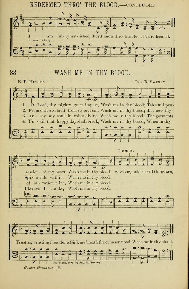 Gospel Hosannas: A Choice Collection of Hymns and Tunes for use in Evangelistic, Brotherhood and Mission Meetings, Sunday School, Etc. page 33