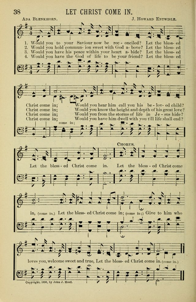 Gospel Hosannas: A Choice Collection of Hymns and Tunes for use in Evangelistic, Brotherhood and Mission Meetings, Sunday School, Etc. page 38