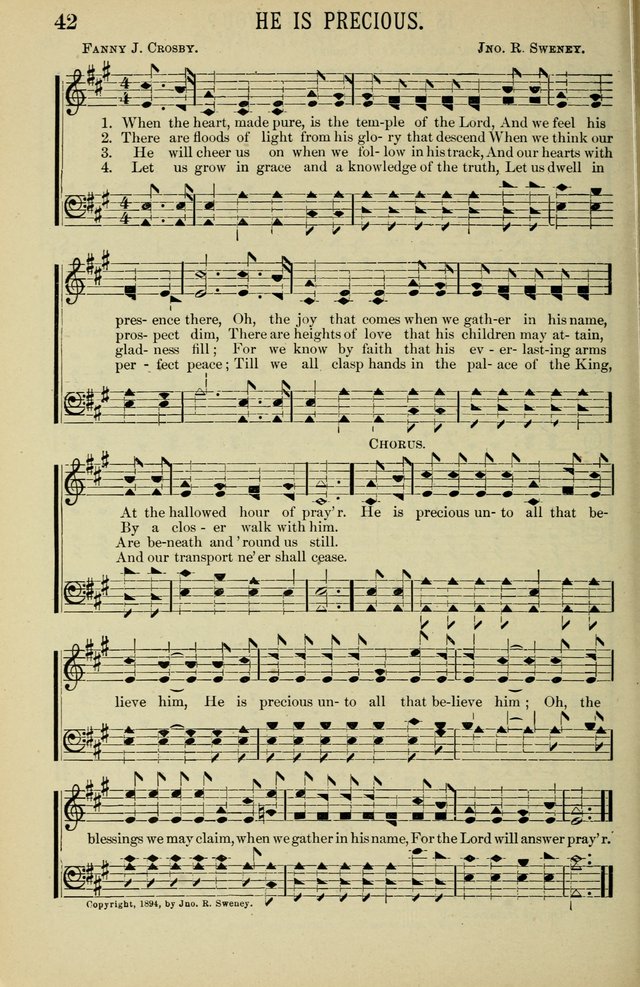 Gospel Hosannas: A Choice Collection of Hymns and Tunes for use in Evangelistic, Brotherhood and Mission Meetings, Sunday School, Etc. page 42