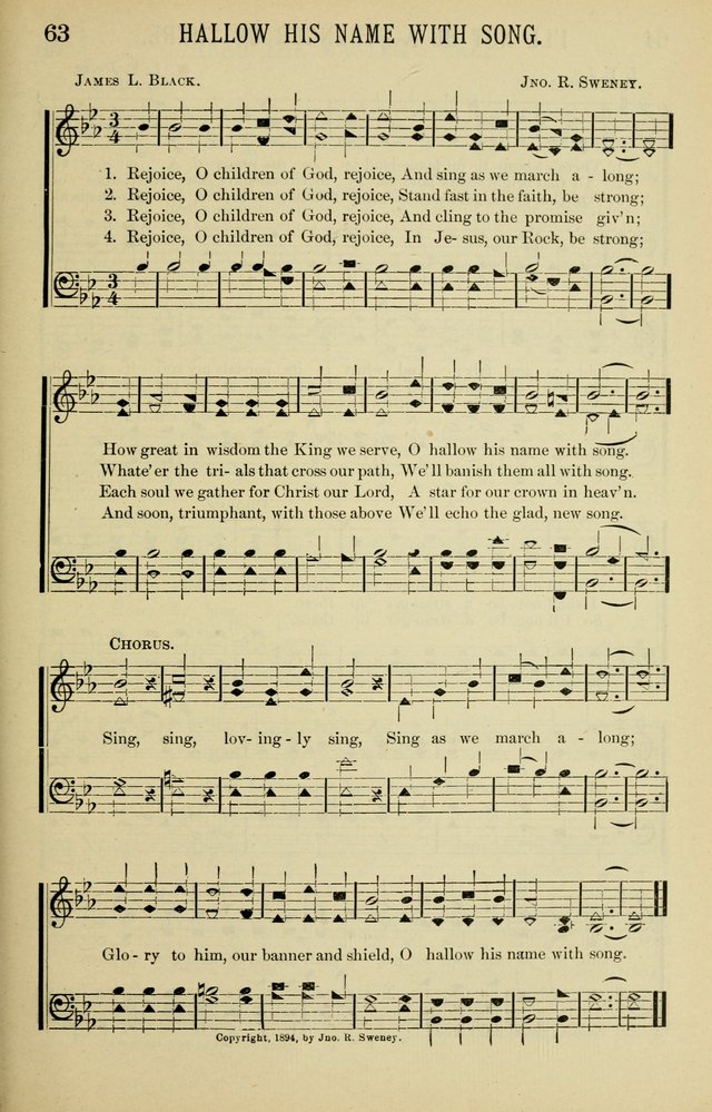 Gospel Hosannas: A Choice Collection of Hymns and Tunes for use in Evangelistic, Brotherhood and Mission Meetings, Sunday School, Etc. page 63