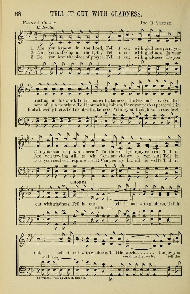 Gospel Hosannas: A Choice Collection of Hymns and Tunes for use in Evangelistic, Brotherhood and Mission Meetings, Sunday School, Etc. page 68