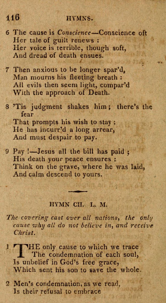 The Gospel Hymn Book: being a selection of hymns, composed by different authors designed for the use of the church universal and adapted to public and private devotion page 116