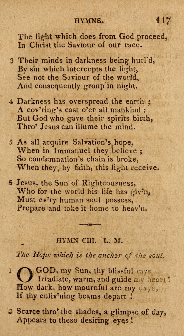 The Gospel Hymn Book: being a selection of hymns, composed by different authors designed for the use of the church universal and adapted to public and private devotion page 117
