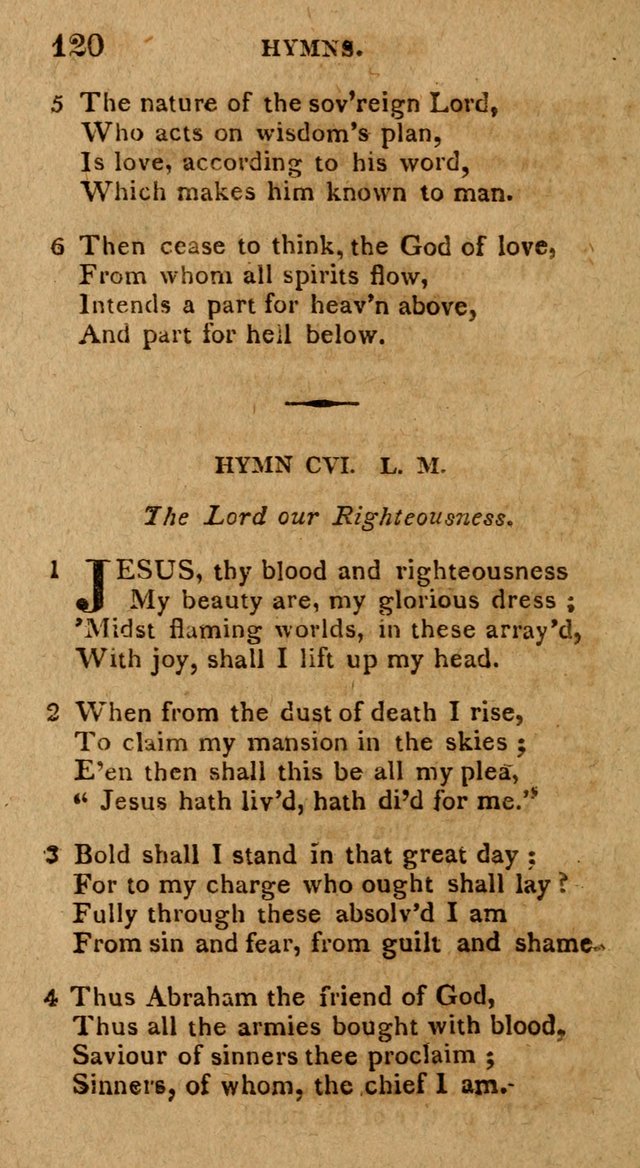 The Gospel Hymn Book: being a selection of hymns, composed by different authors designed for the use of the church universal and adapted to public and private devotion page 120