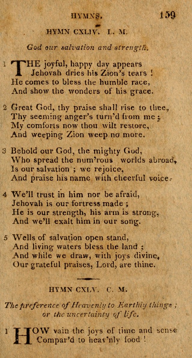 The Gospel Hymn Book: being a selection of hymns, composed by different authors designed for the use of the church universal and adapted to public and private devotion page 161