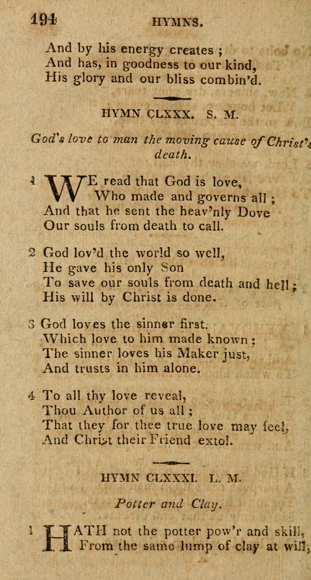 The Gospel Hymn Book: being a selection of hymns, composed by different authors designed for the use of the church universal and adapted to public and private devotion page 196