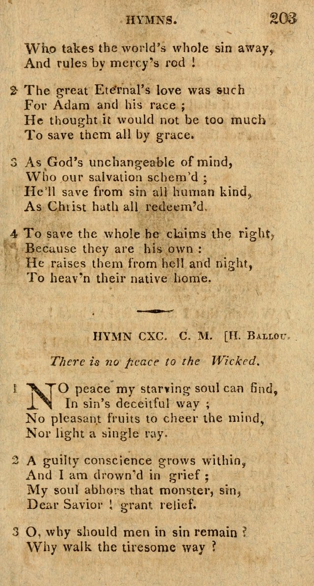 The Gospel Hymn Book: being a selection of hymns, composed by different authors designed for the use of the church universal and adapted to public and private devotion page 205