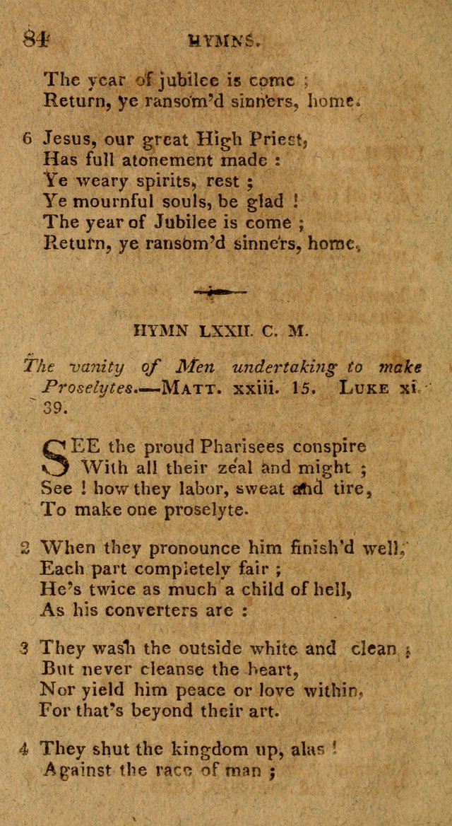 The Gospel Hymn Book: being a selection of hymns, composed by different authors designed for the use of the church universal and adapted to public and private devotion page 84