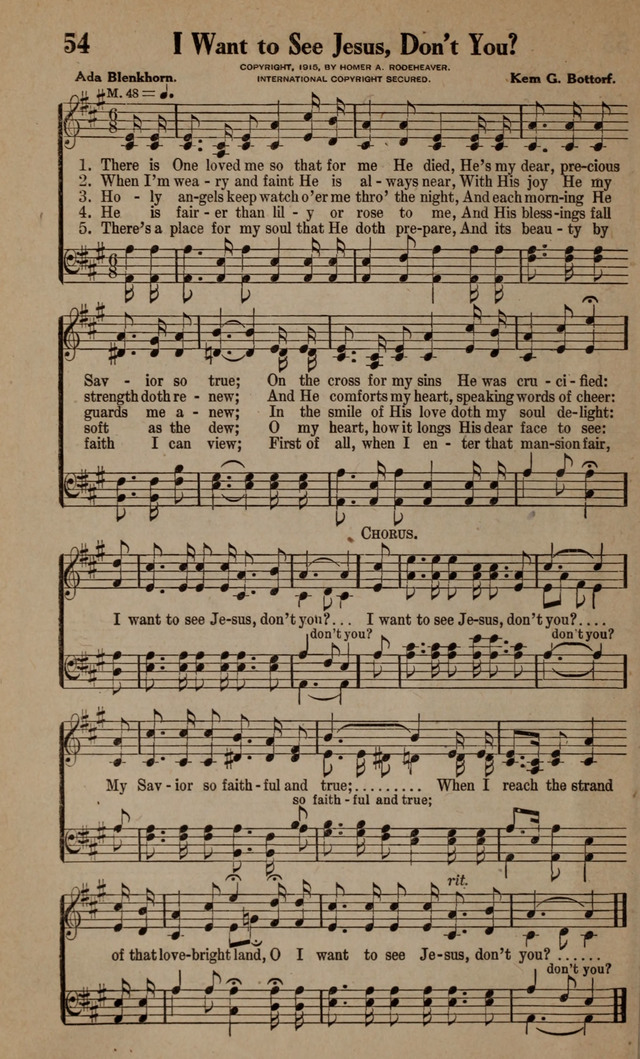 Gospel Hymns and Songs: for the Church, Sunday School and Evangelistic Services page 54
