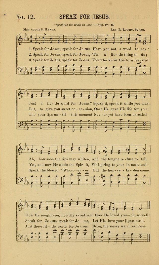Gospel Music : A Choice Collection of Hymns and Melodies New and Old for Gospel, Revival, Prayer and Social Meetings, Family Worship, etc.  page 12
