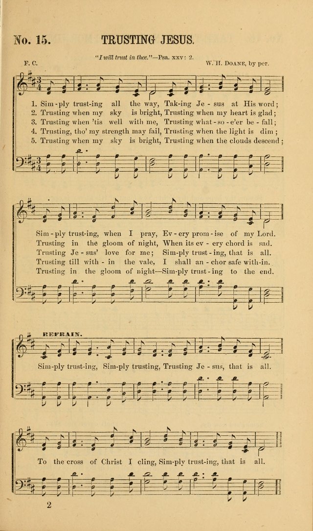 Gospel Music : A Choice Collection of Hymns and Melodies New and Old for Gospel, Revival, Prayer and Social Meetings, Family Worship, etc.  page 15