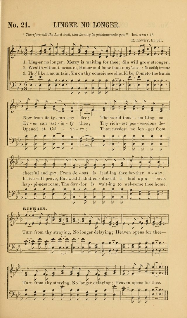 Gospel Music : A Choice Collection of Hymns and Melodies New and Old for Gospel, Revival, Prayer and Social Meetings, Family Worship, etc.  page 21