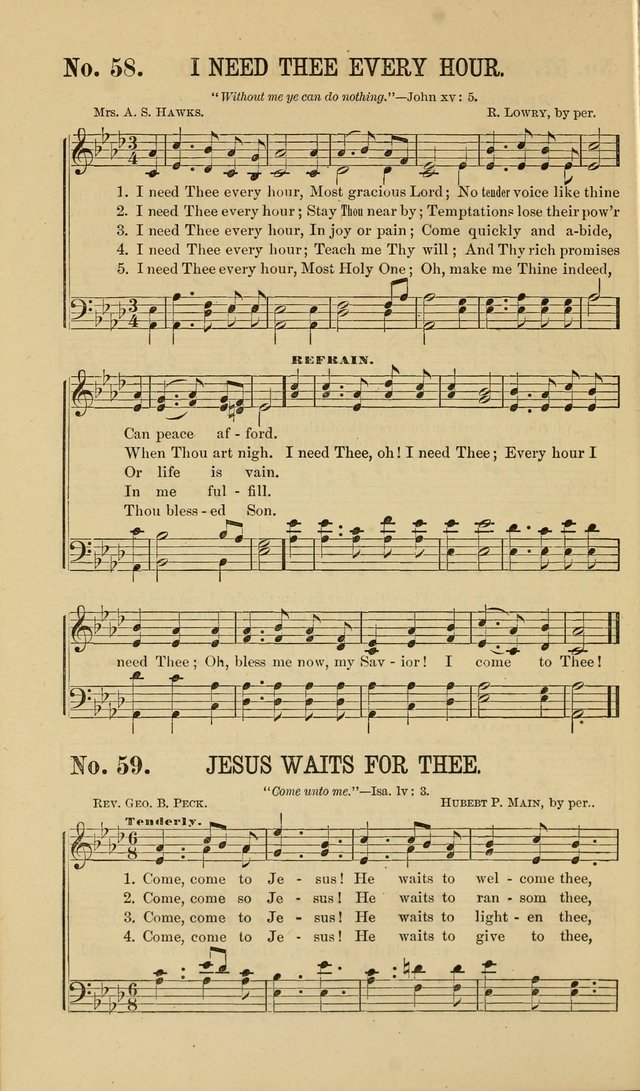 Gospel Music : A Choice Collection of Hymns and Melodies New and Old for Gospel, Revival, Prayer and Social Meetings, Family Worship, etc.  page 58
