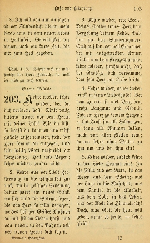 Gesangbuch in Mennoniten-Gemeinden in Kirche und Haus (4th ed.) page 193