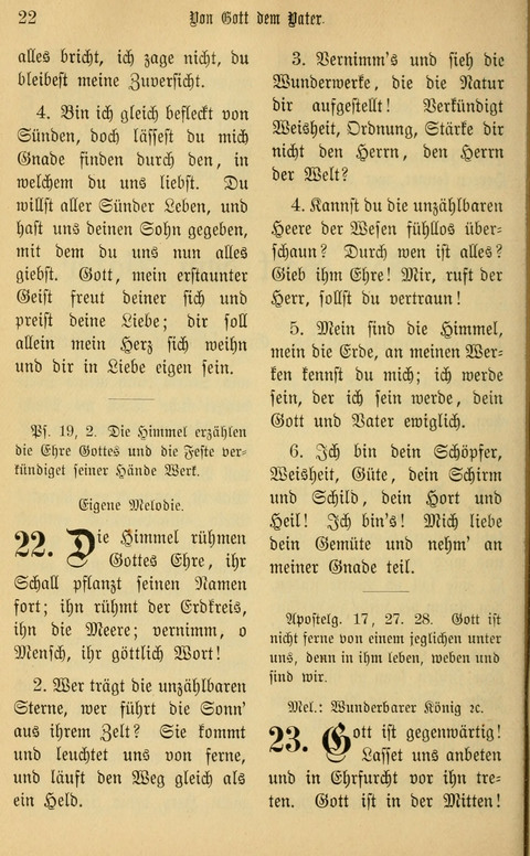 Gesangbuch in Mennoniten-Gemeinden in Kirche und Haus (4th ed.) page 22