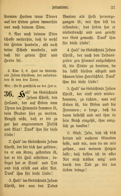 Gesangbuch in Mennoniten-Gemeinden in Kirche und Haus (4th ed.) page 37
