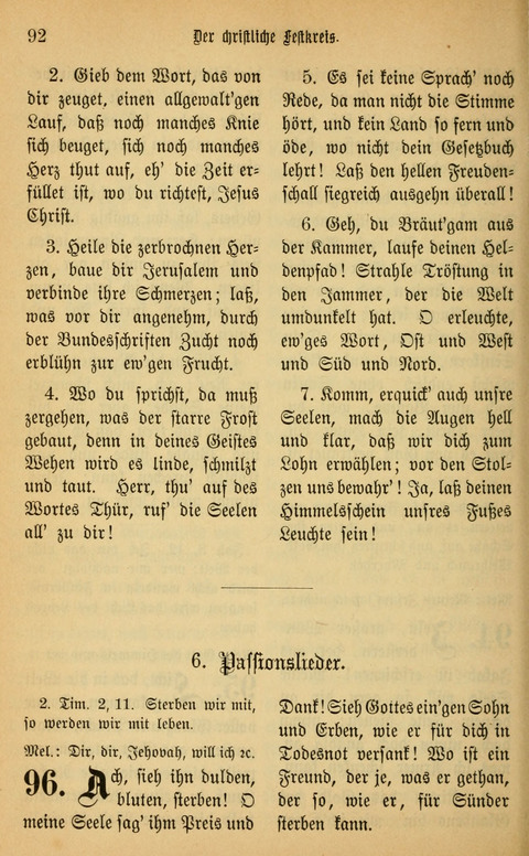 Gesangbuch in Mennoniten-Gemeinden in Kirche und Haus (4th ed.) page 92